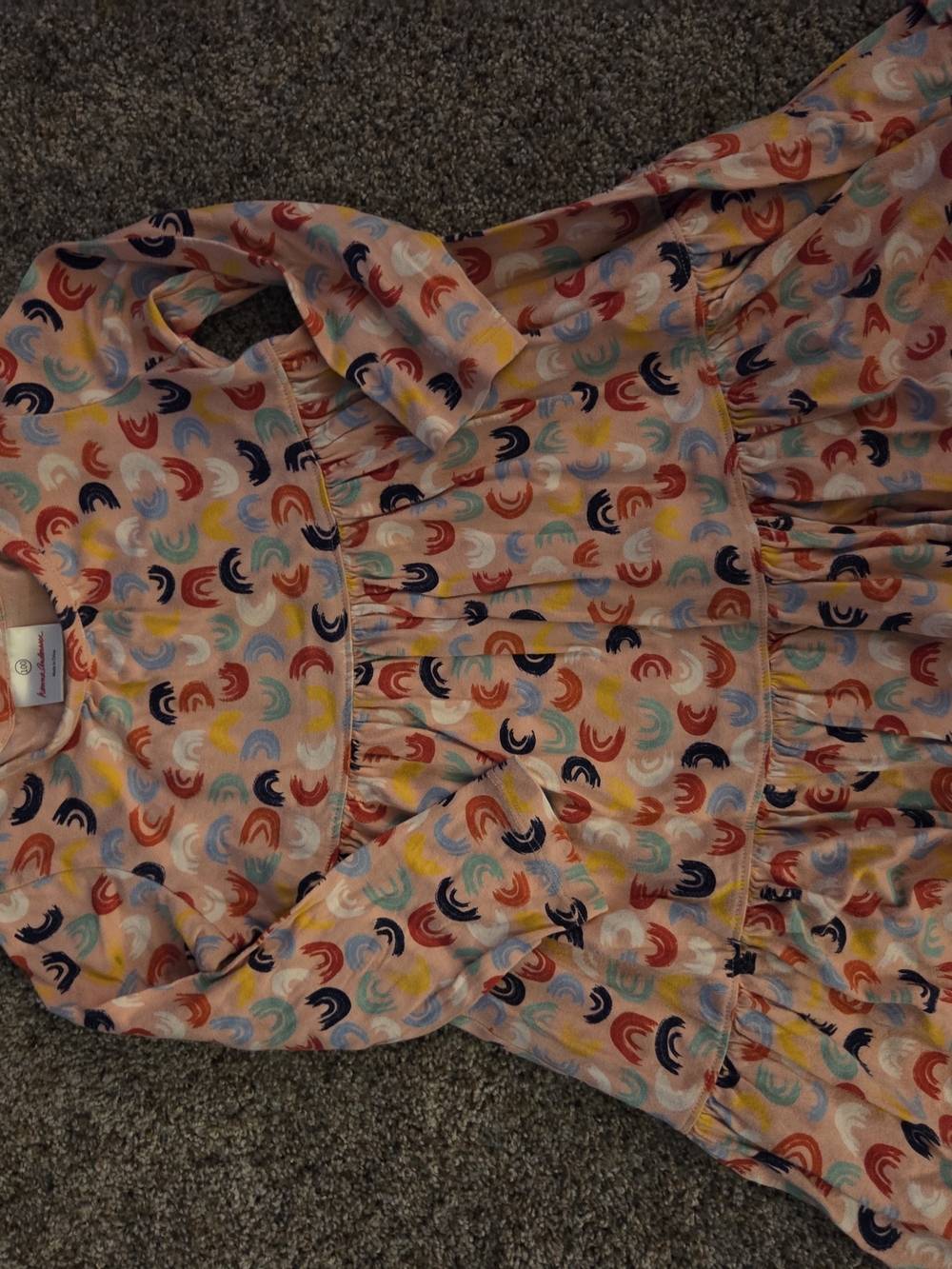 Hanna Andersson Pink Rainbow Print Long Sleeve Dress